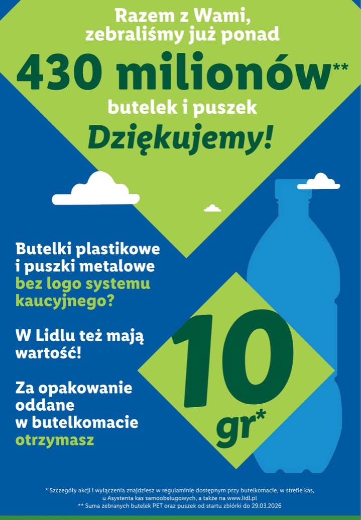 butelki plastikowe i puszki metalowe bez logo systemu kaucyjnego