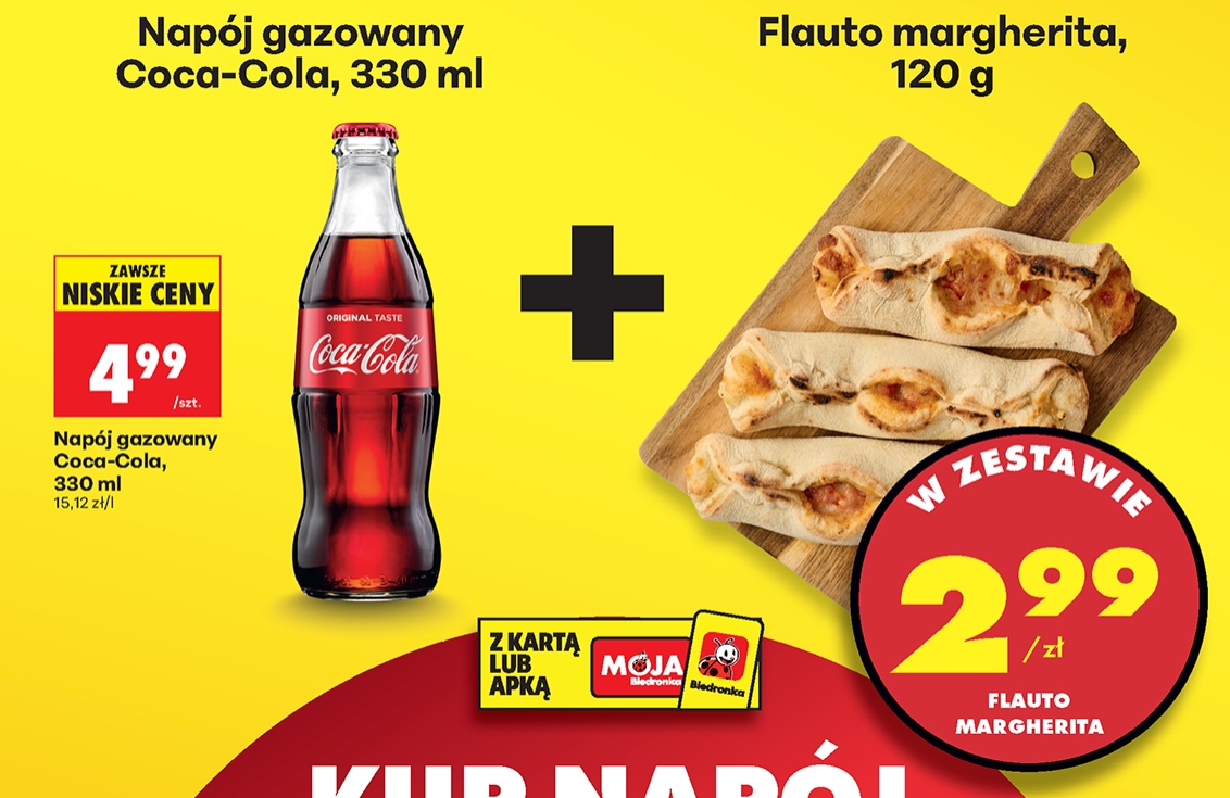 zestaw napój gazowany cola 330ml + flauto margherita 120g