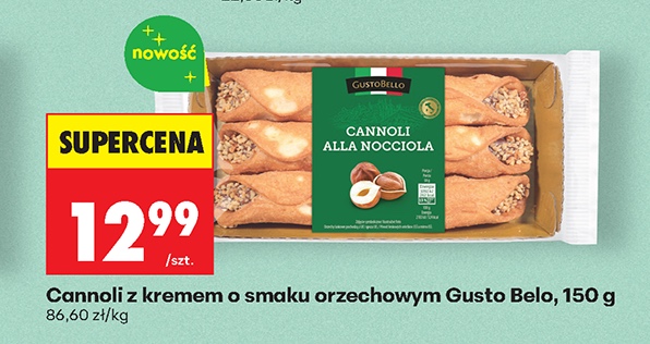 cannoli z kremem o smaku orzechowym