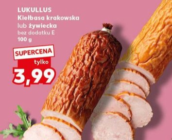 kiełbasa krakowska lub żywiecka bez dodatku E