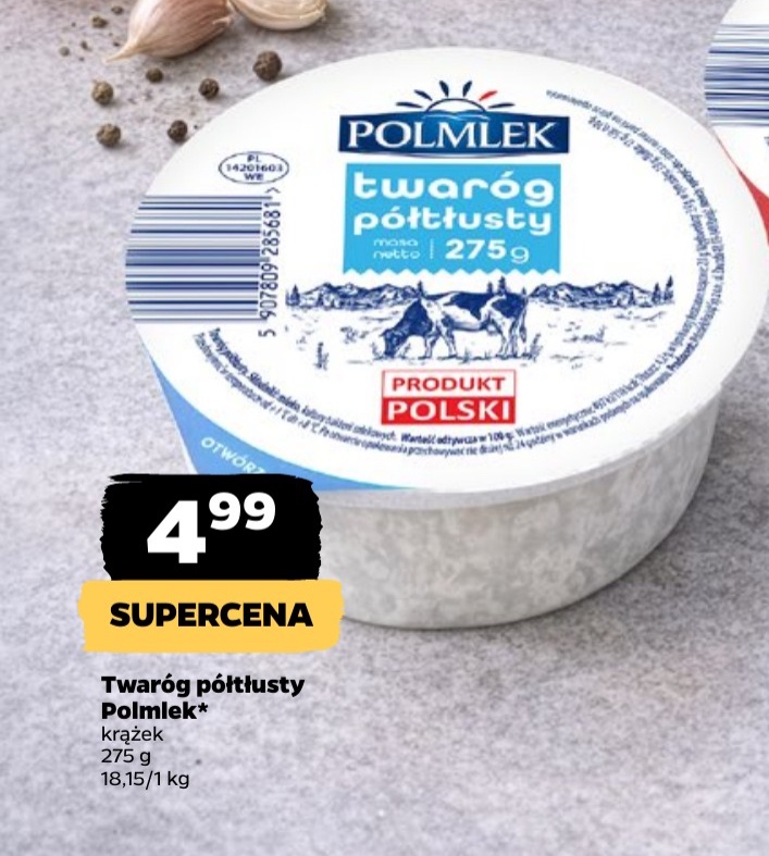 twaróg półtłusty krążek
