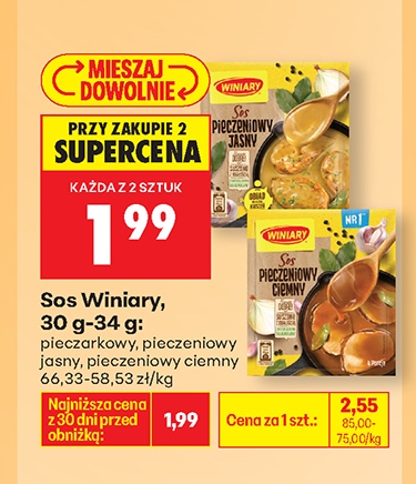 sos pieczeniowy pieczarkowy, pieczeniowy jasny, pieczeniowy ciemny