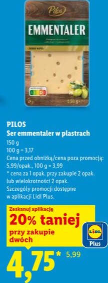 ser emmentaler w plastrach