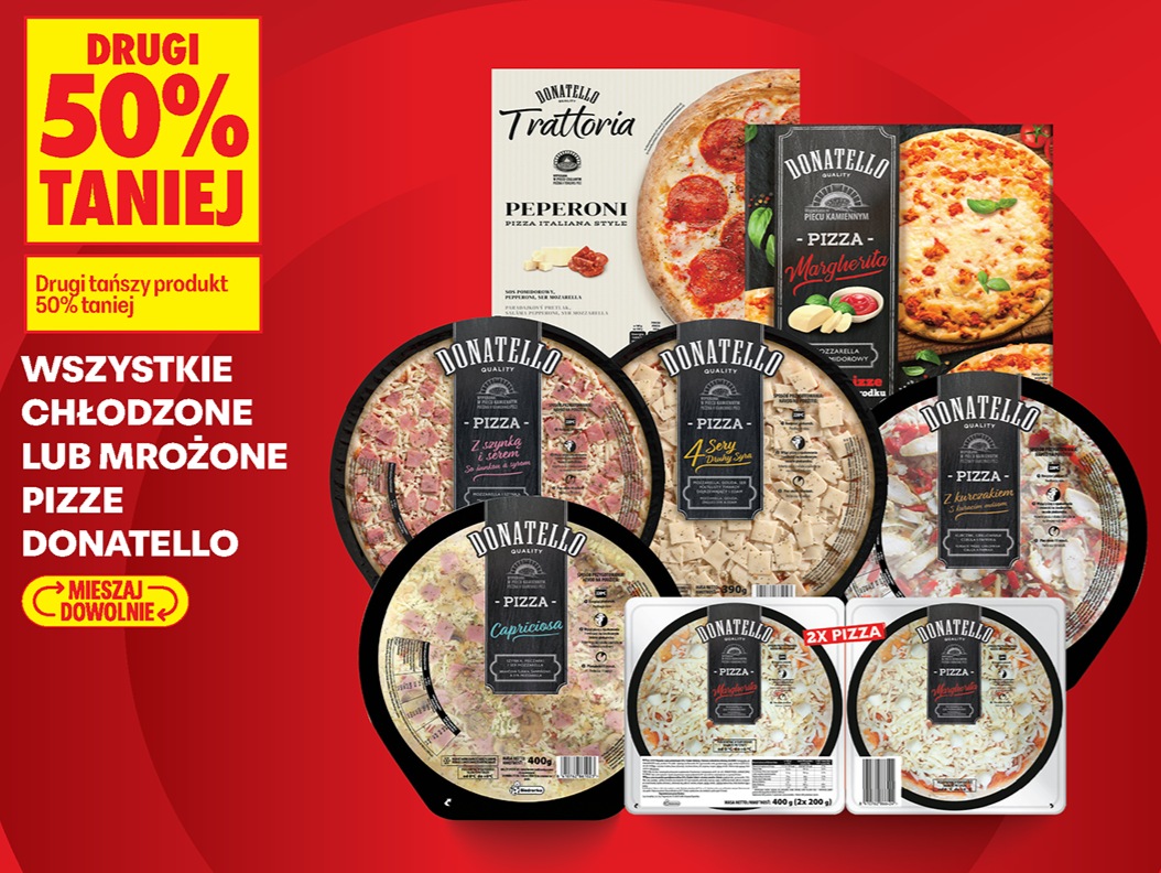 wszystkie chłodzone lub mrożone pizze