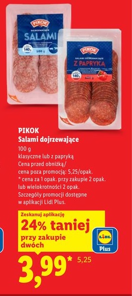 salami dojrzewające klasyczne lub z papryką