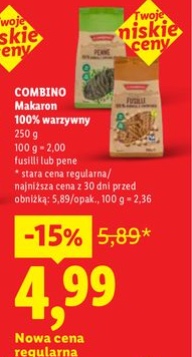 makaron 100% warzywny spaghetti lub penne lub fusilli