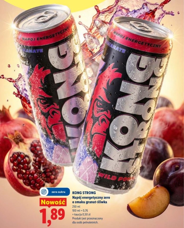 napój energetyczny zero granat-śliwka