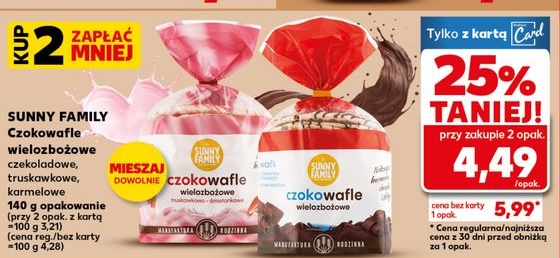 czokowafle wielozbożowe czekoladowe, truskawkowe, karmelowe