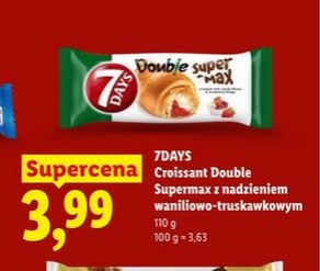 croissant Double Supermax z nadzieniem waniliowo-truskawkowym