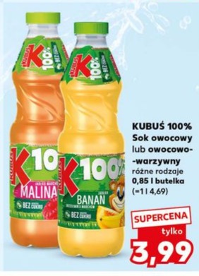sok owocowy lub owocowo-warzywny