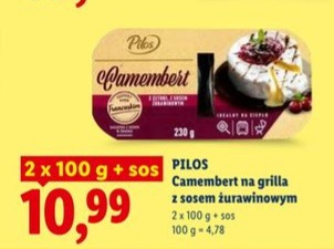 camembert na grilla z sosem żurawinowym