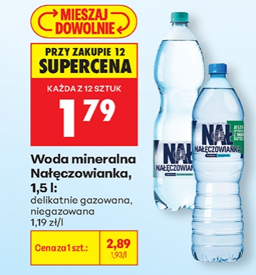 woda mineralna delikatnie gazowana lub niegazowana