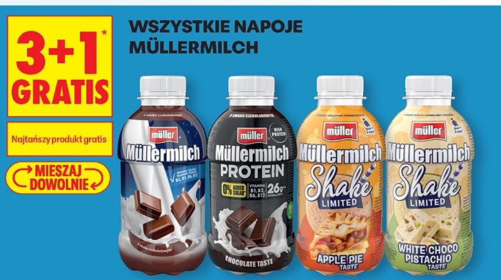 wszystkie napoje Müllermilch