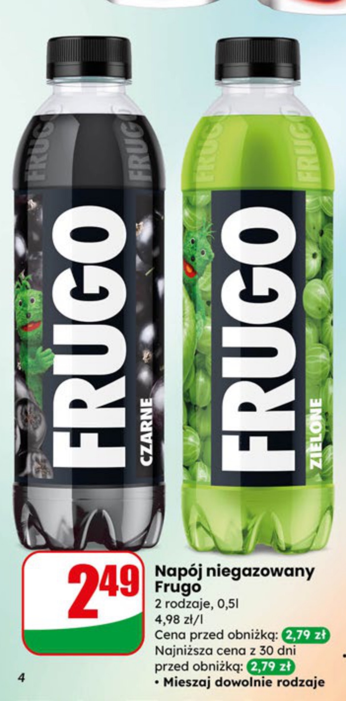 napój niegazowany Frugo różne rodzaje