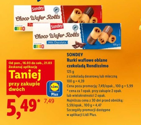 rurki waflowe częściowo oblane czekoladą deserowe lub mleczne