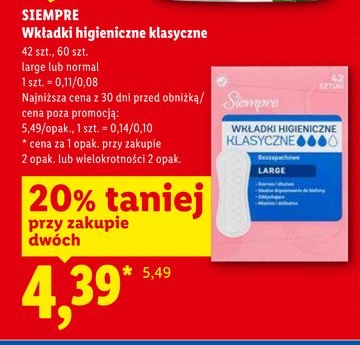 wkładki higieniczne klasyczne