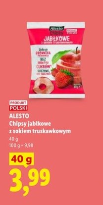 chipsy jabłkowe z sokiem truskawkowym