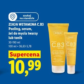 peeling, serum, żel do mycia twarzy lub tonik witamina C.B3