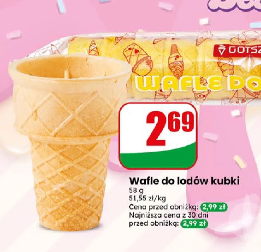 wafle do lodów kubki