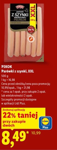 parówki z szynki, XXL