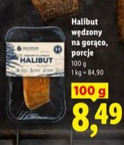halibut wędzony na gorąco, porcje