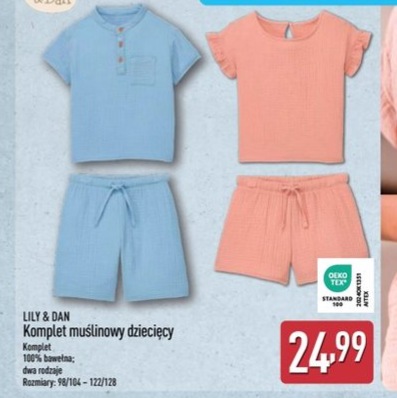 komplet muślinowy dziecięcy