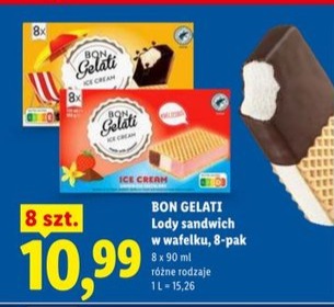 lody sandwich w wafelku, 8-pak
