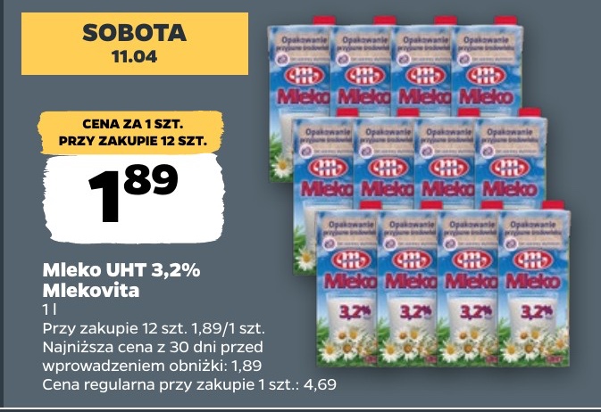 mleko UHT 1,5% cynamonki lub ciasteczka