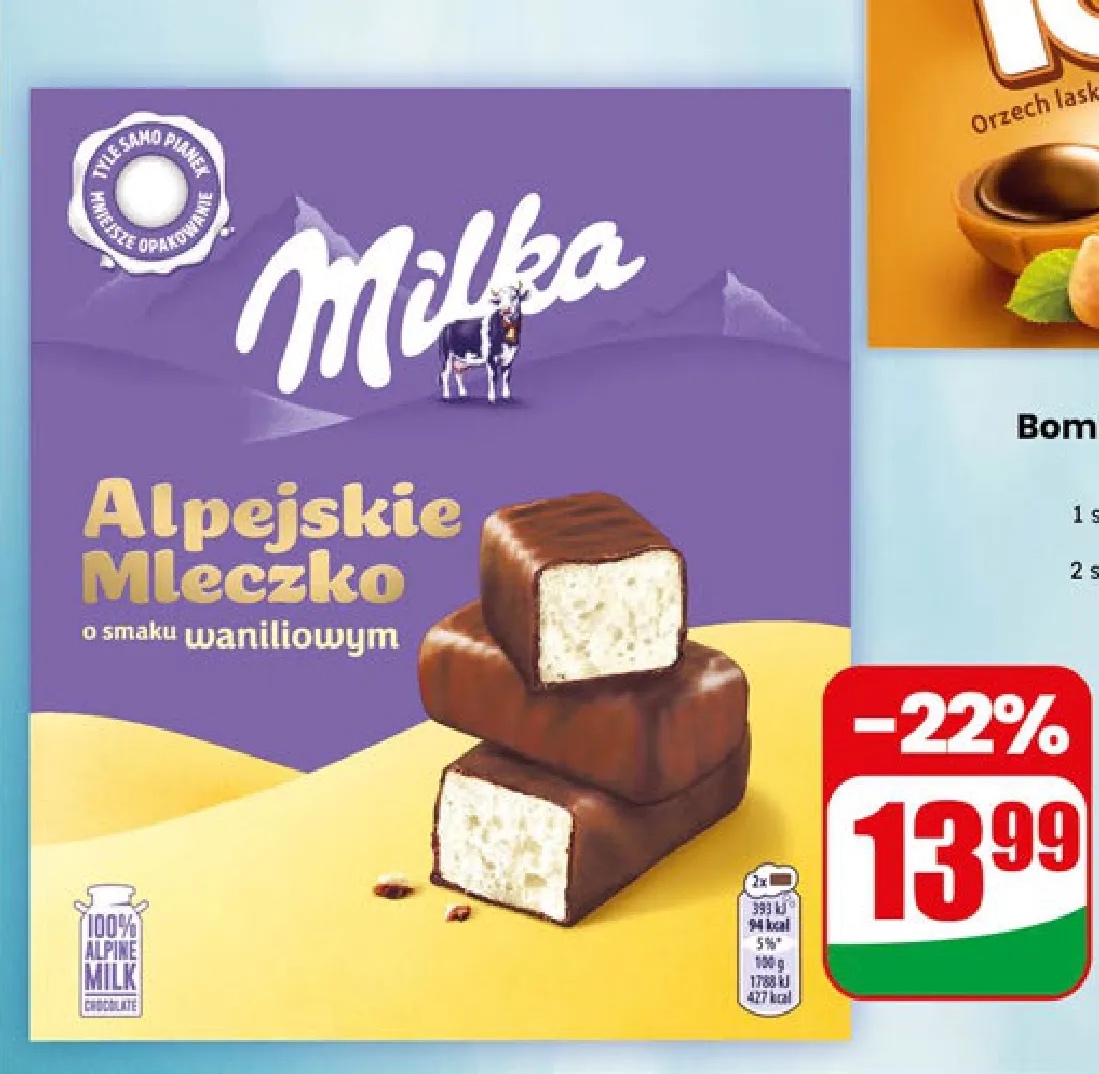 bombonierka mleczko o smaku waniliowym