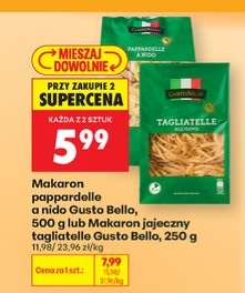makaron pappardelle a nido lub makaron jajeczny tagliatelle