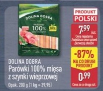 parówki 100% mięsa z szynki wieprzowej