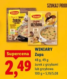 zupa instant grzybowa lub żurek z grzybami