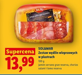 zestaw wędlin wieprzowych w plastrach