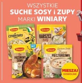 sosy i zupy suche różne rodzaje