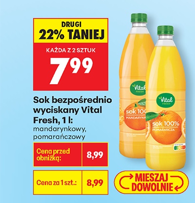 sok bezpośrednio wyciskany pomarańczowy Vital Fresh