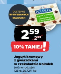 jogurt kremowy z gwiazdkami w czekoladzie