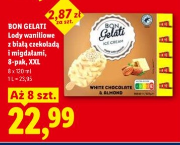 lody waniliowe z białą czekoladą i migdałami