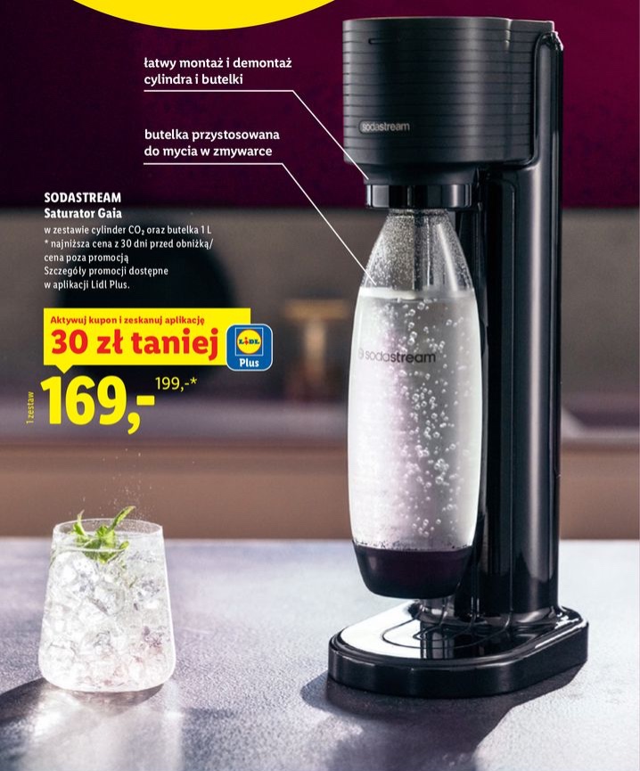 saturator Gaia + cylinder CO2 + butelka 1 l