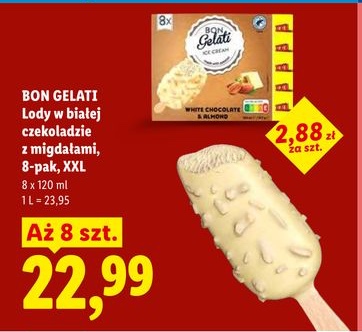 lody w białej czekoladzie z migdałami