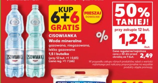 woda mineralna gazowana lub niegazowana