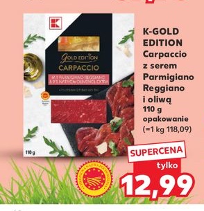 carpaccio z serem Parmigiano Reggiano i oliwą