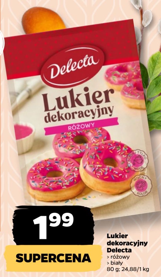 lukier dekoracyjny różowy, biały