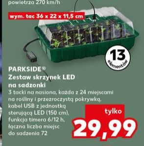 zestaw skrzynek LED do sadzonki