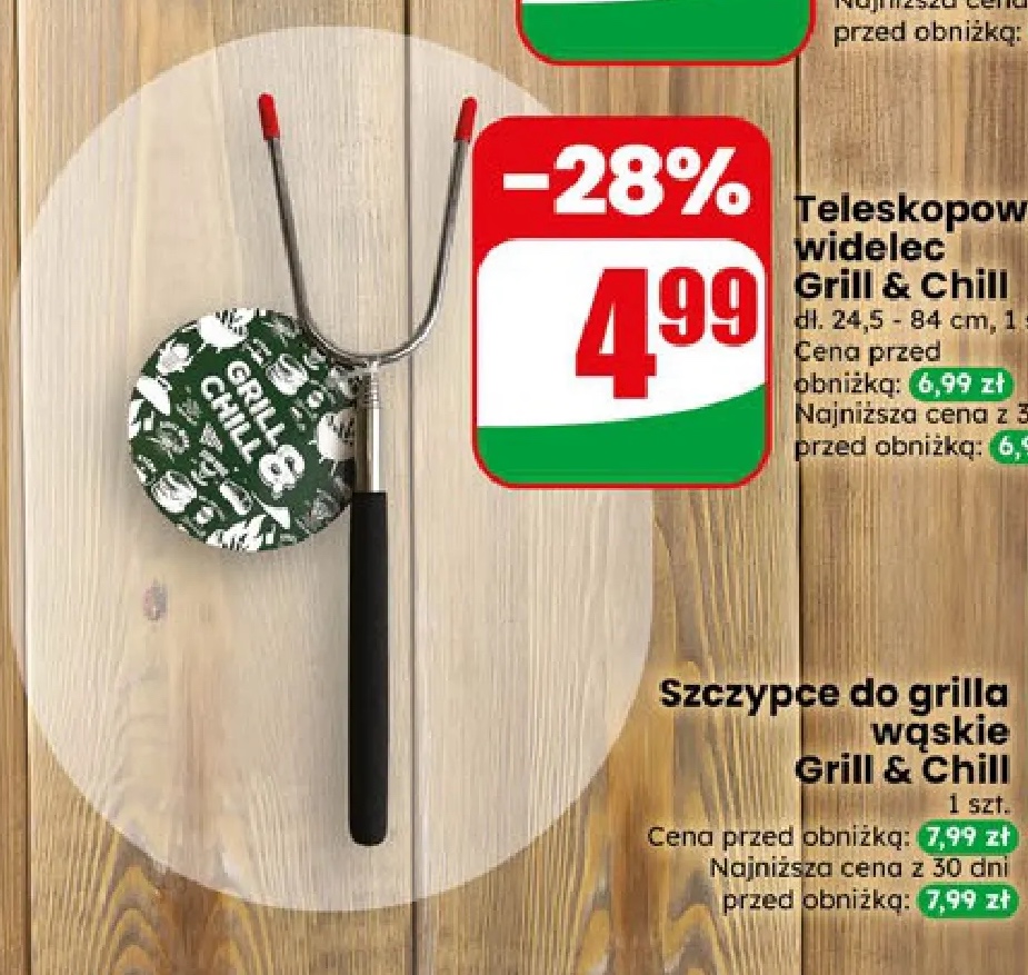 teleskopowy widelec do grilla