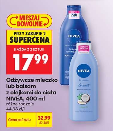 mleczko odżywcze lub balsam z olejkiem do ciała