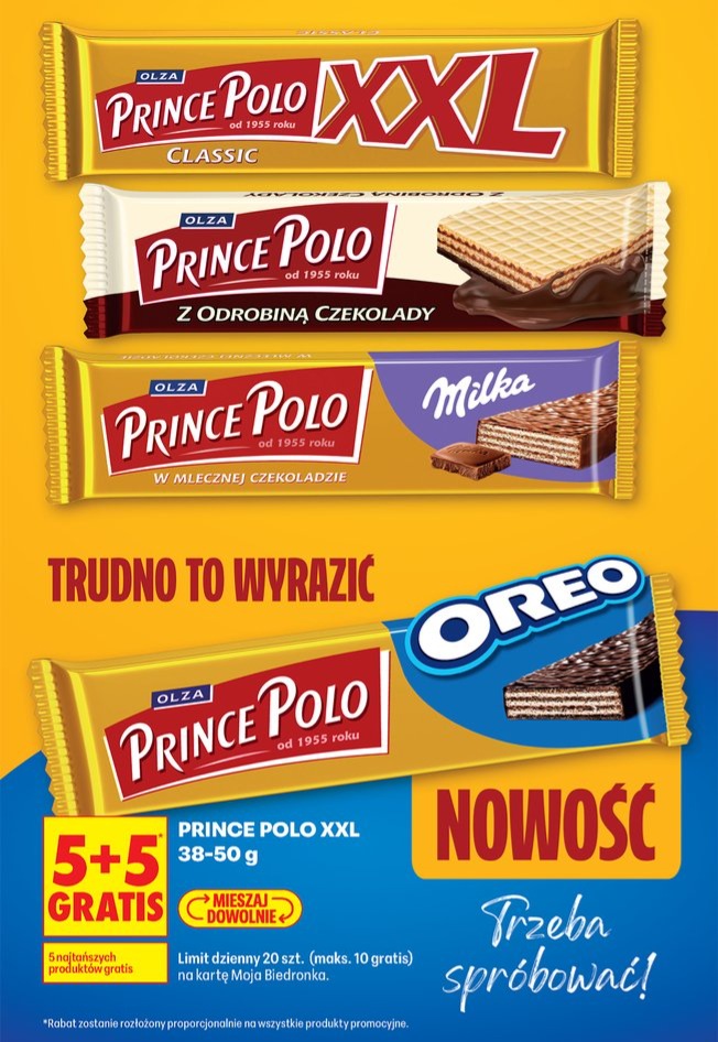 wszystkie wafelki Prince Polo XXL