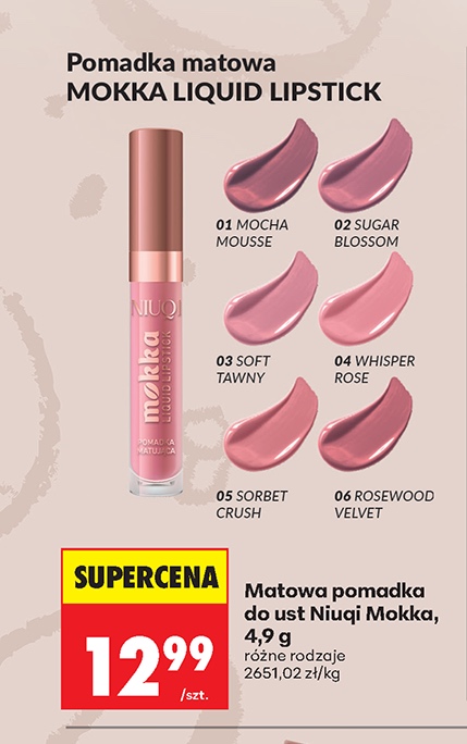 pomadka matowa mokka liquid lipstick
