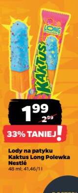 lody na patyku Kaktus Long Polewka