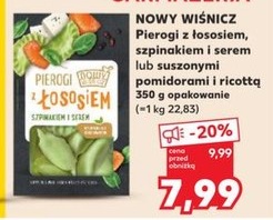 pierogi z łososiem, szpinakiem i serem lub suszonymi pomidorami i ricottą