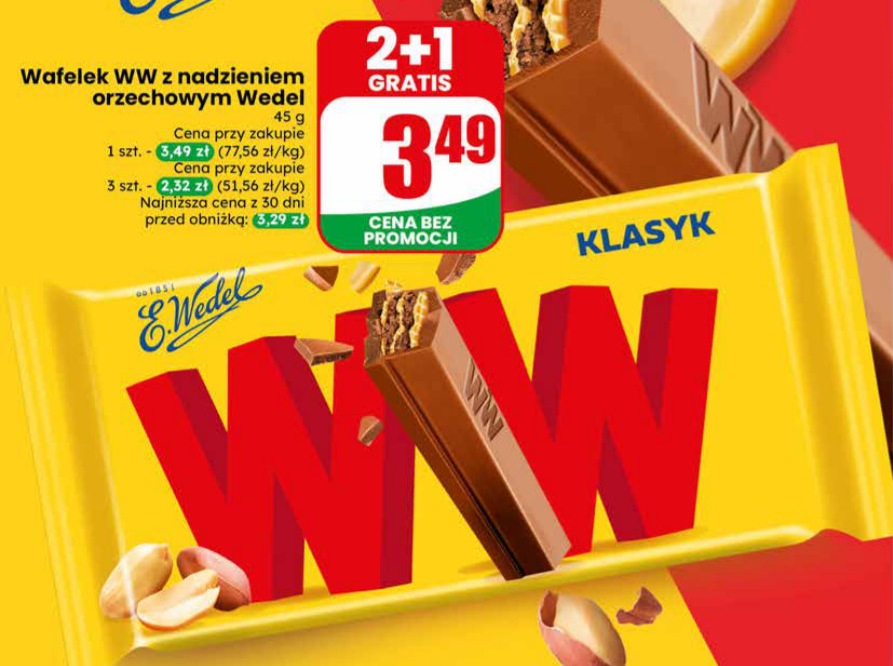 wafelek WW z nadzieniem orzechowym